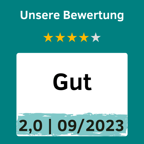 Agila Exklusiv im Test: 4 Sterne, Bewertung 'Gut' und eine Note von 2,0. Unsere ausführliche Bewertung vom 09/2023