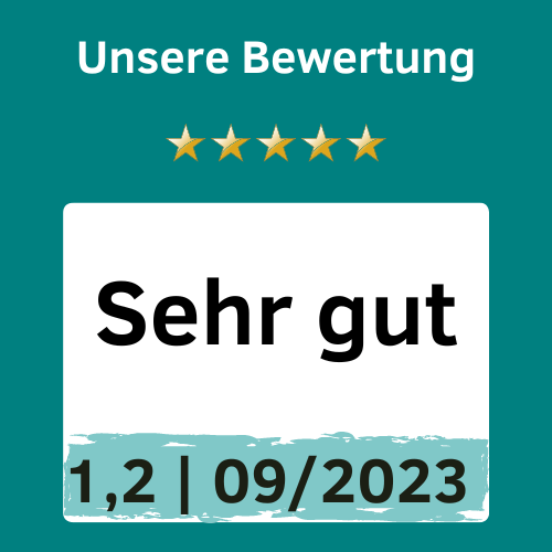 Testsiegel der Barmenia Hundekrankenversicherung, ausgezeichnet mit der Note 