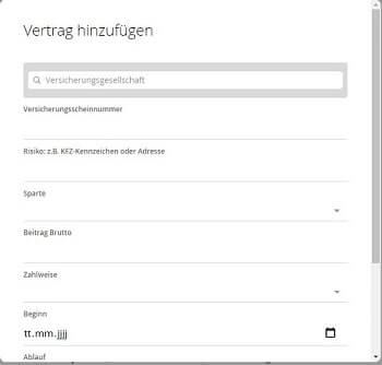 bestehende Versicherung bei Simplr hinzufügen