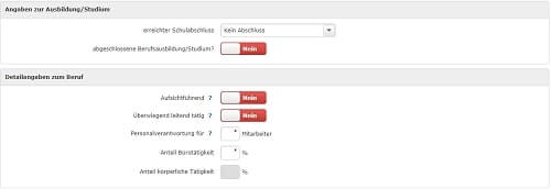 Berufsunfähigkeitsversicherung relevante Angabe Beruf